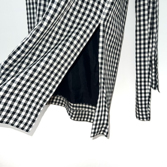 Michael Kors Collection Silk Black White Gingham Sleeveless Midi Dress - Picture 8 of 10